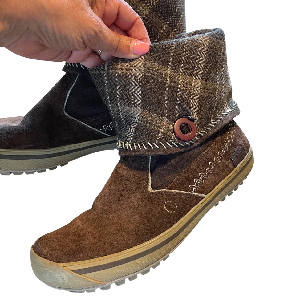 Timberland Smartwool Boots Womens 9 Brown Plaid Suede Cabin Gorpcore 24620